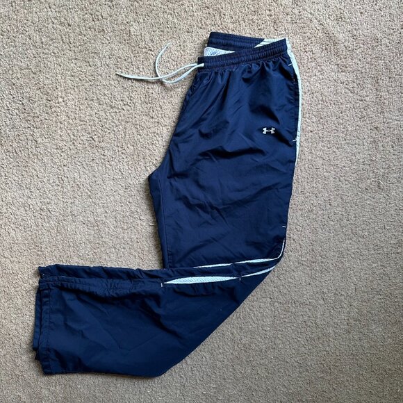 Under Armour Joggers Mens Medium 30x30 Track Pants Mid Rise Blue Straight Leg - Picture 1 of 13